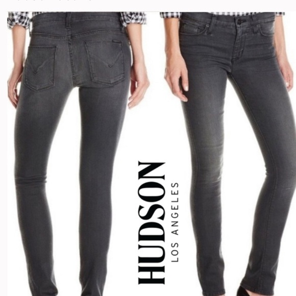 Hudson Gray Shine Midrise Skinny Jeans 28 - Picture 1 of 8